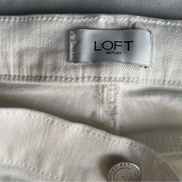 Loft Outlet like new White Skinny Ankle jeans size 6 - Picture 7 of 14